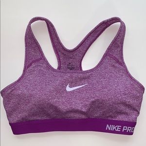 Purple Nike pro sports bra
